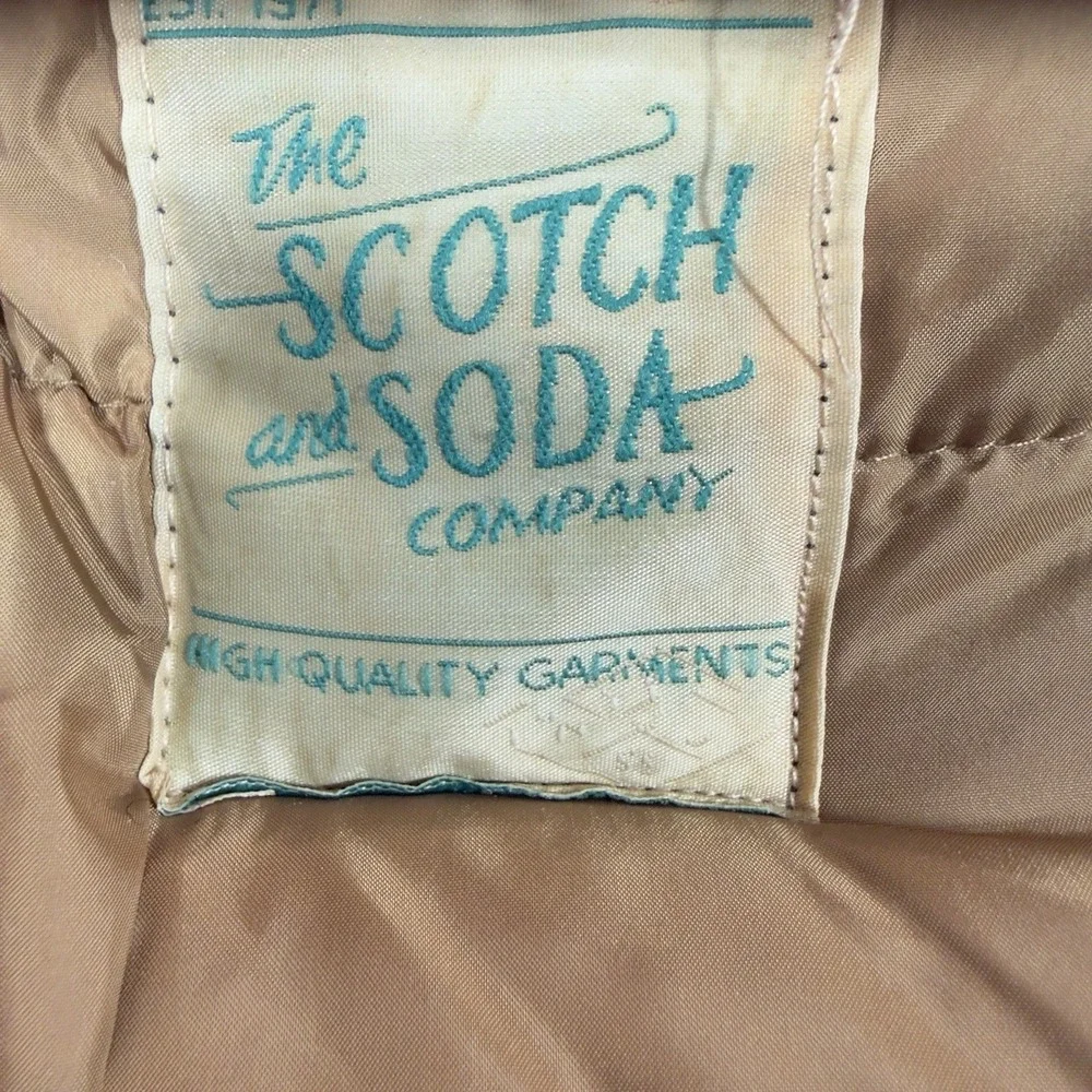 Scotch & Soda Hooded Puffer Jacket Mens S Red Green Sherpa Lined Parka‎